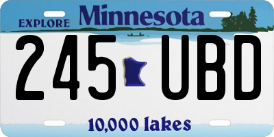 MN license plate 245UBD