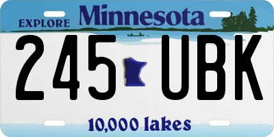 MN license plate 245UBK
