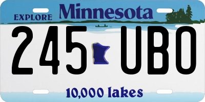 MN license plate 245UBO