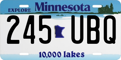 MN license plate 245UBQ