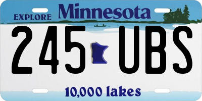 MN license plate 245UBS