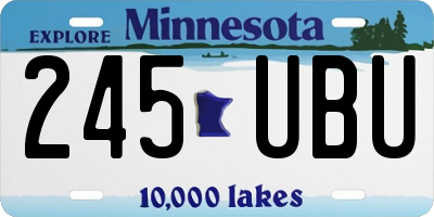 MN license plate 245UBU