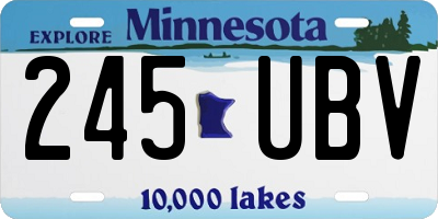 MN license plate 245UBV