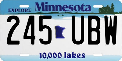 MN license plate 245UBW