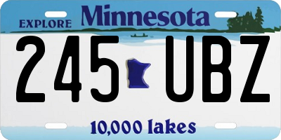MN license plate 245UBZ