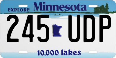 MN license plate 245UDP