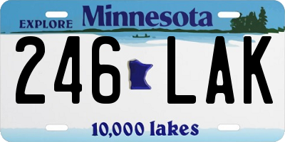 MN license plate 246LAK