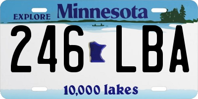 MN license plate 246LBA