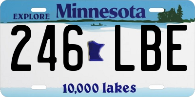 MN license plate 246LBE