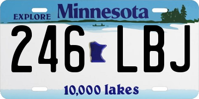 MN license plate 246LBJ