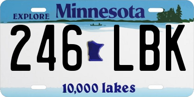 MN license plate 246LBK