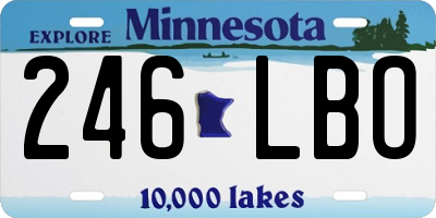 MN license plate 246LBO