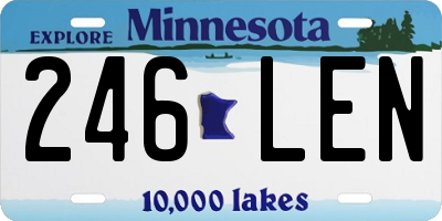 MN license plate 246LEN