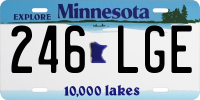 MN license plate 246LGE