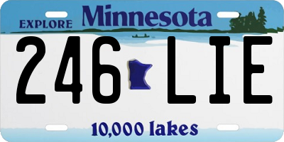 MN license plate 246LIE