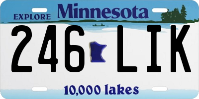 MN license plate 246LIK