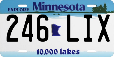 MN license plate 246LIX
