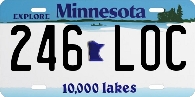 MN license plate 246LOC