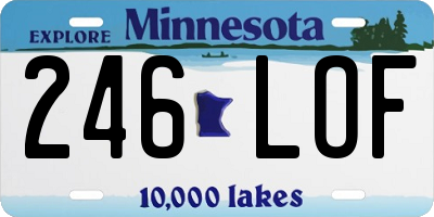 MN license plate 246LOF