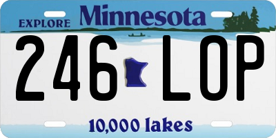 MN license plate 246LOP