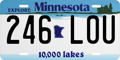 MN license plate 246LOU