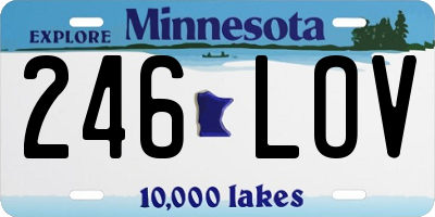 MN license plate 246LOV