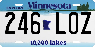 MN license plate 246LOZ