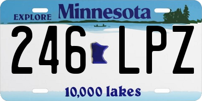 MN license plate 246LPZ