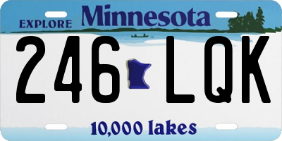 MN license plate 246LQK