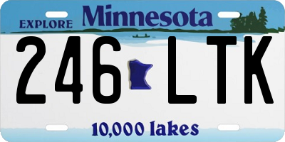 MN license plate 246LTK