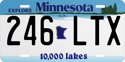 MN license plate 246LTX