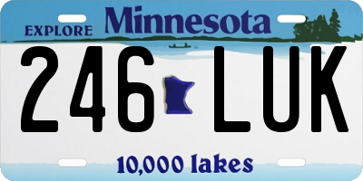 MN license plate 246LUK
