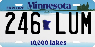 MN license plate 246LUM