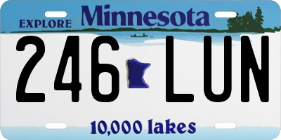 MN license plate 246LUN