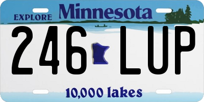 MN license plate 246LUP