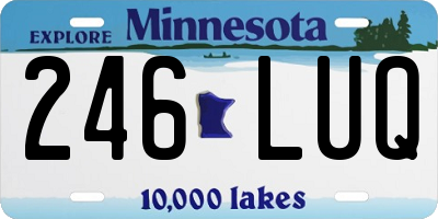 MN license plate 246LUQ
