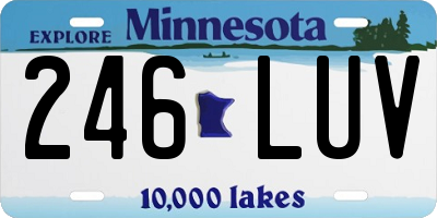 MN license plate 246LUV