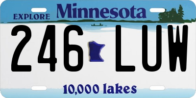 MN license plate 246LUW
