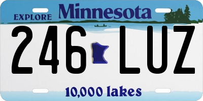MN license plate 246LUZ