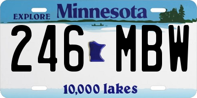 MN license plate 246MBW
