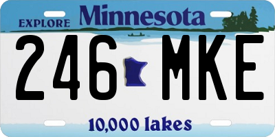 MN license plate 246MKE