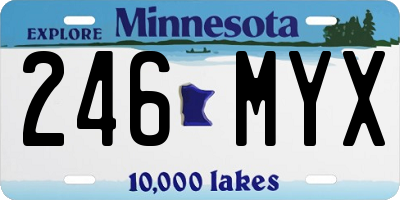 MN license plate 246MYX