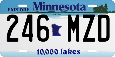 MN license plate 246MZD