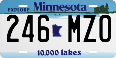 MN license plate 246MZO