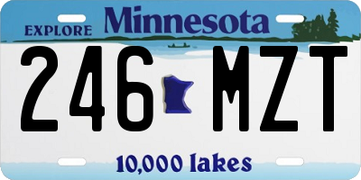 MN license plate 246MZT
