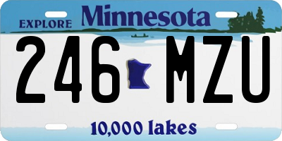 MN license plate 246MZU