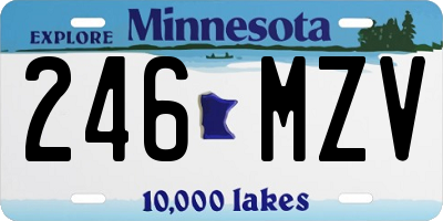 MN license plate 246MZV