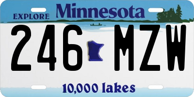 MN license plate 246MZW
