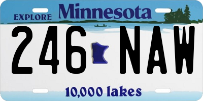 MN license plate 246NAW