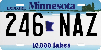 MN license plate 246NAZ